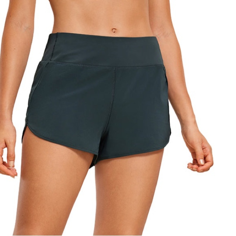 CRZ Yoga Feathery Fit soft High Rise Lined Shorts With Flat Waist Size Medium